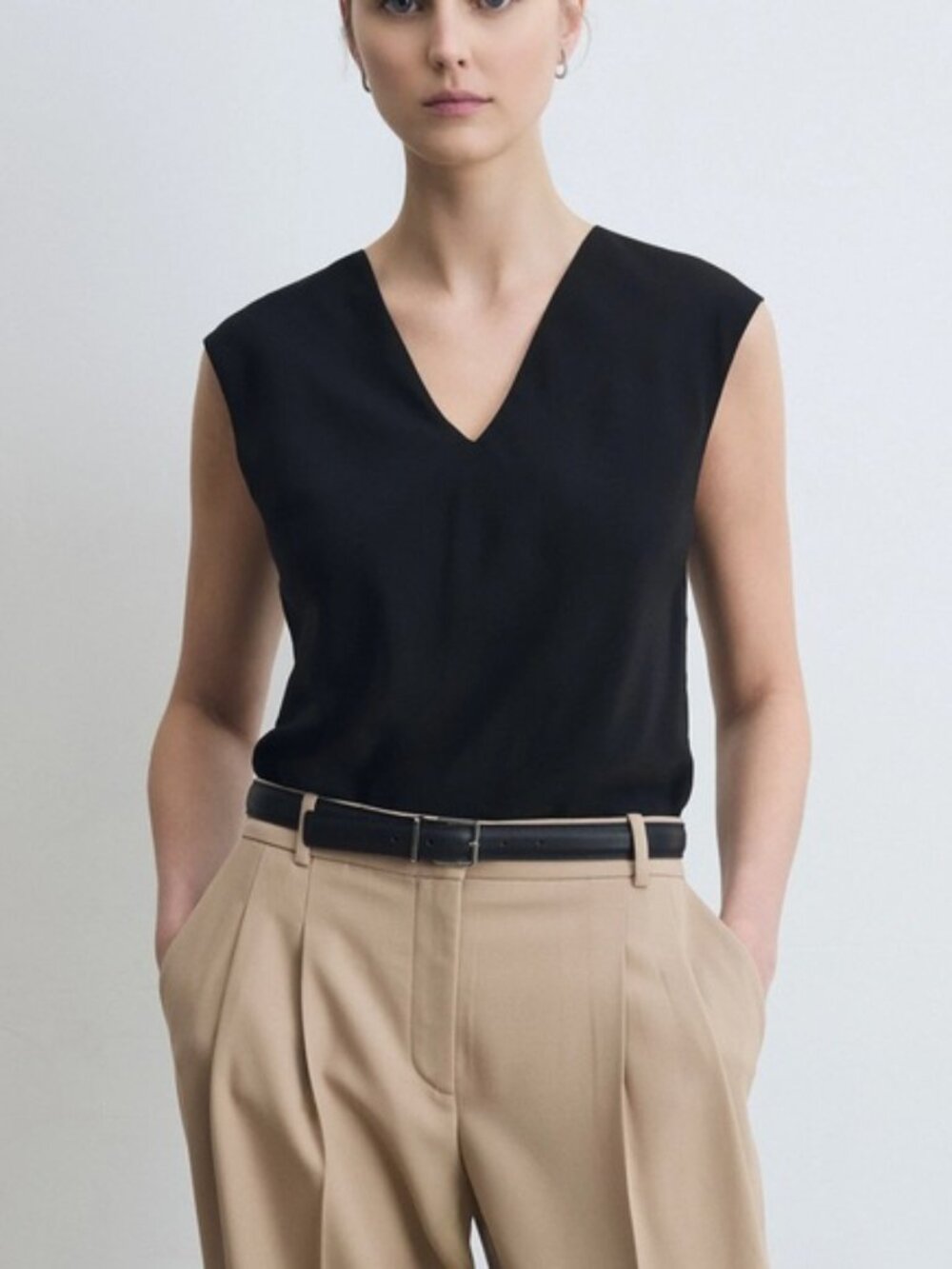 Judith & Charles Silk V-neck Top